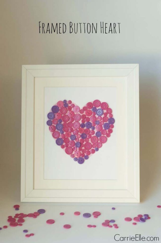 Pink Button Heart Romance