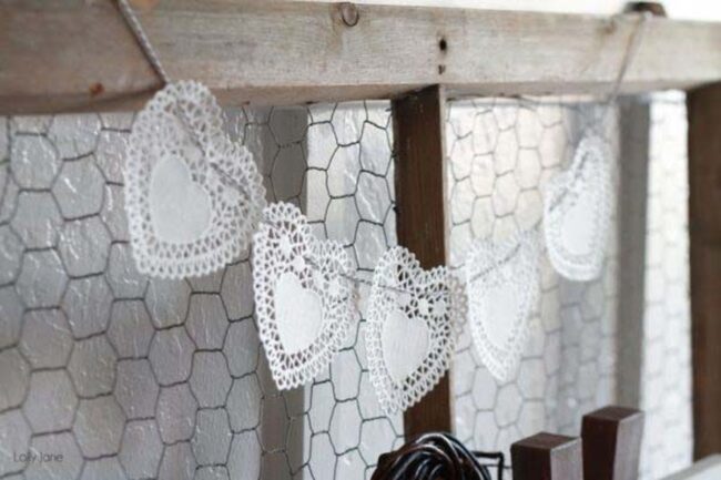 Delicate White Doilies Twine Romance
