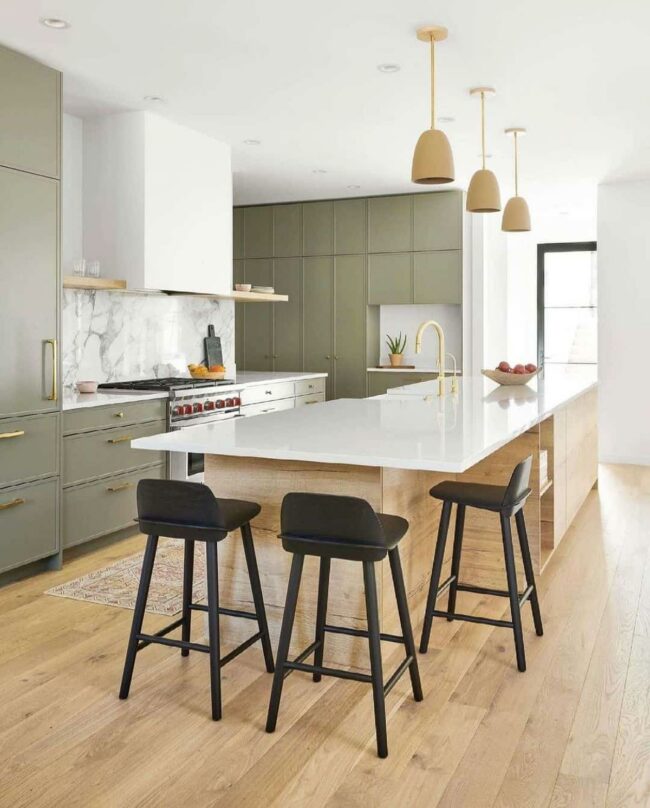 Sage Green Gold Drops Kitchen