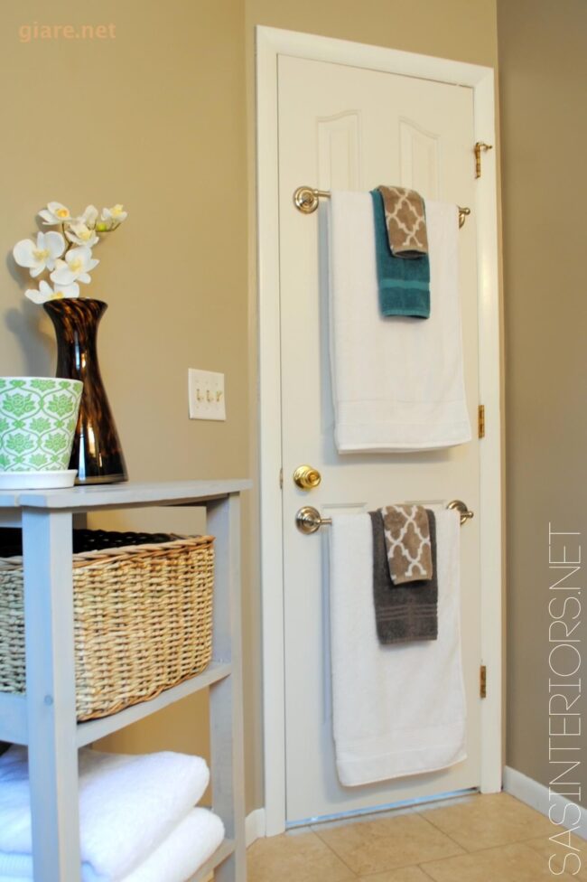 Sleek Chrome Door Towel Rack