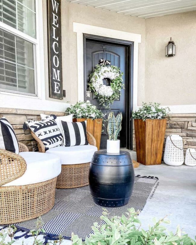 Monochrome Hydrangea Sanctuary Entrance