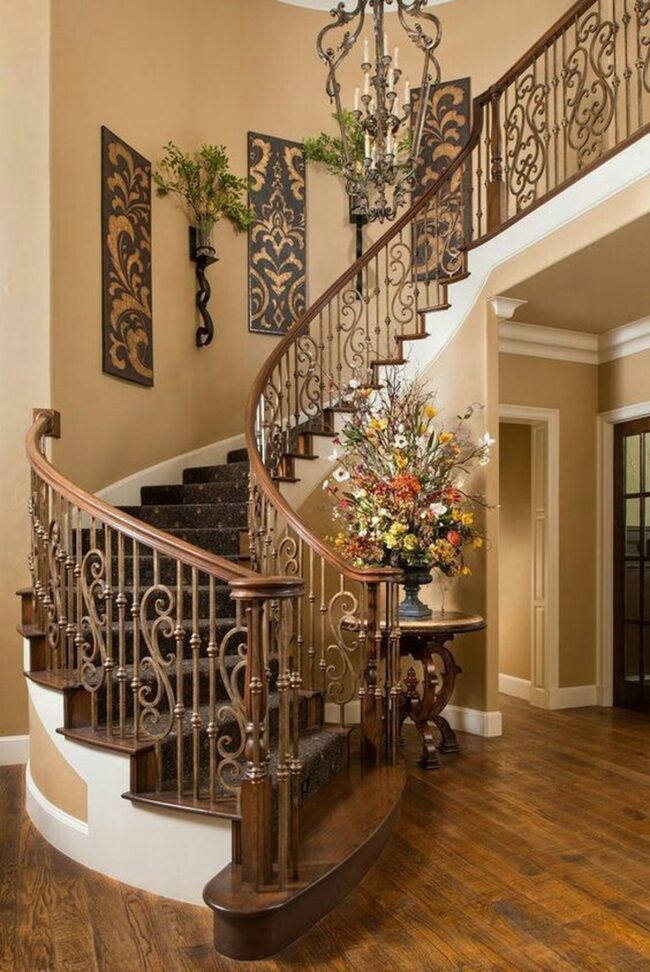 Mediterranean Stair Embrace in Terracotta