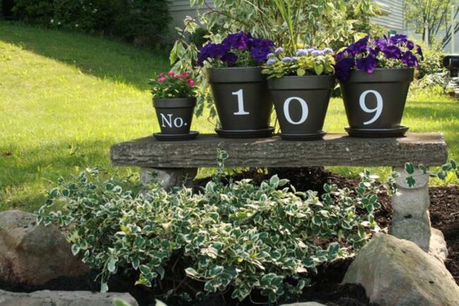 Green Ceramic Numbers Bloom Beautifully