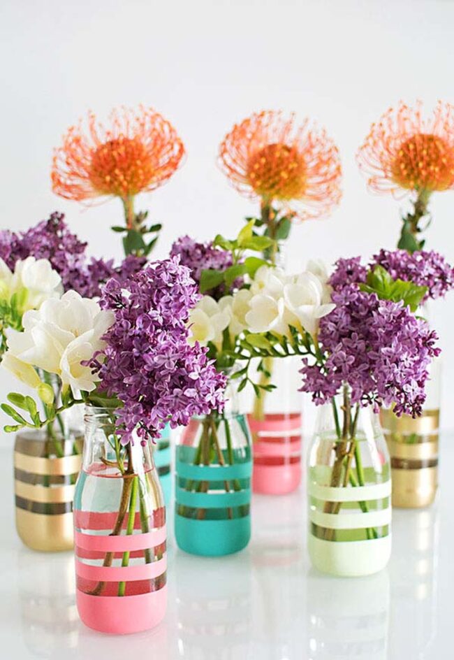 Pastel Bottle Bloom Easter Centerpiece