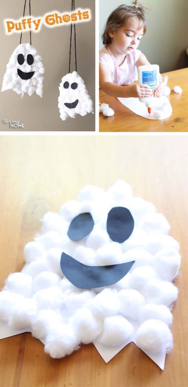 Fluffy Phantom Friends Halloween Craft