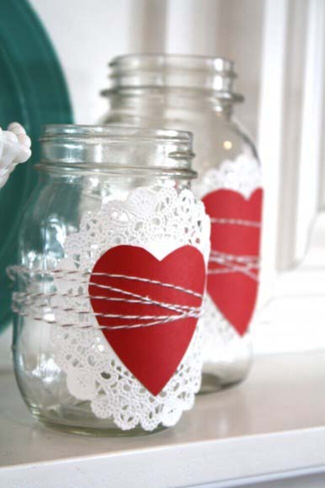 Crimson Hearts Dancing White Lace