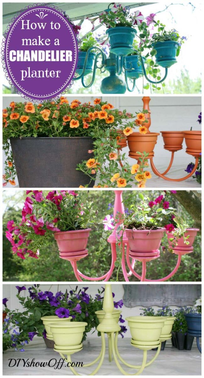 Metal Chandelier Blooms with Terracotta