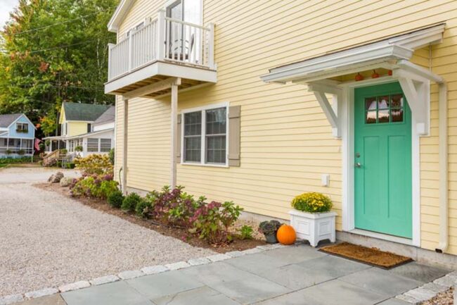 Turquoise Door Meets Sunshine Yellow