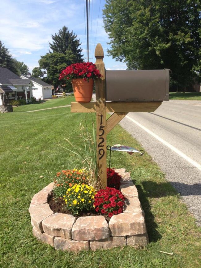 Vibrant Blooms Frame Mailbox Pathway