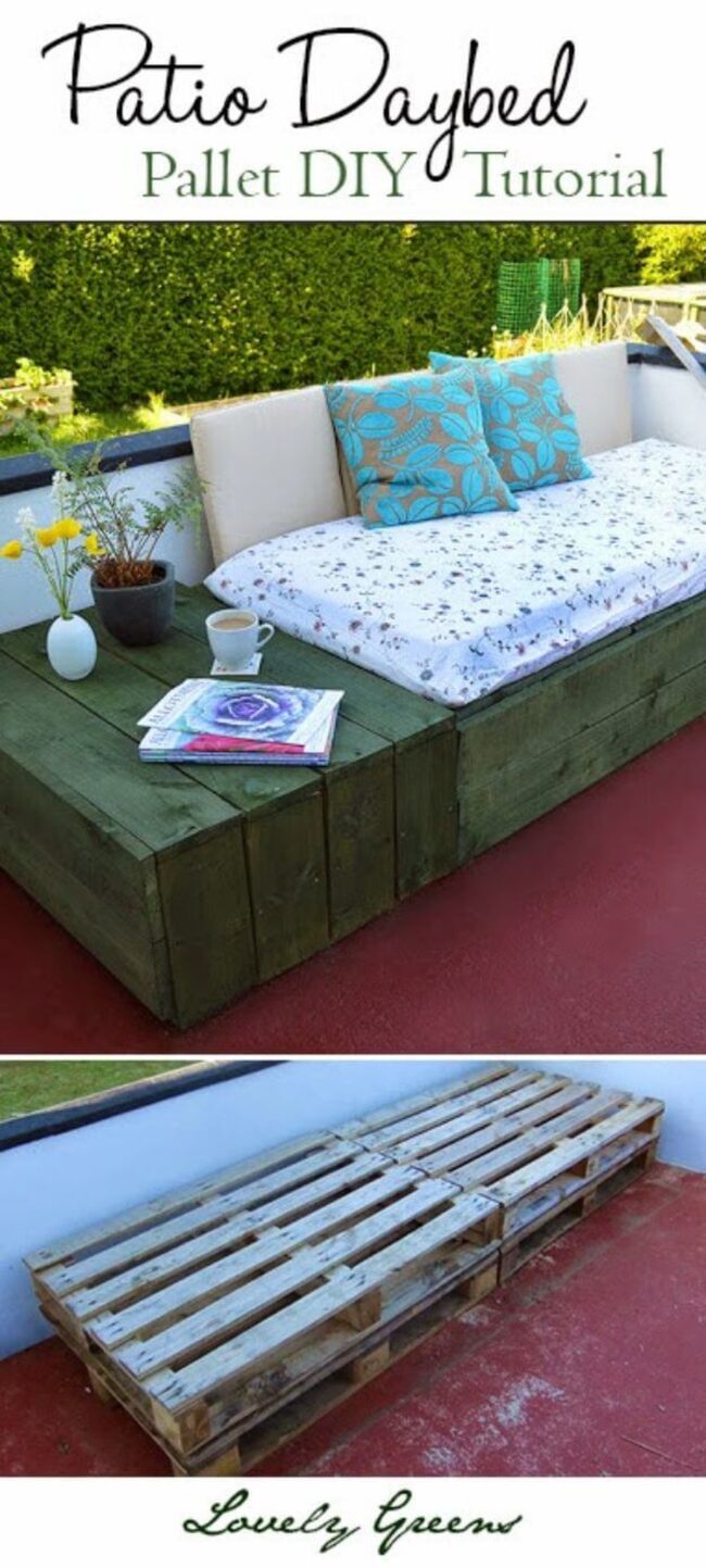 Rustic Wooden Pallet Daybed Retreat