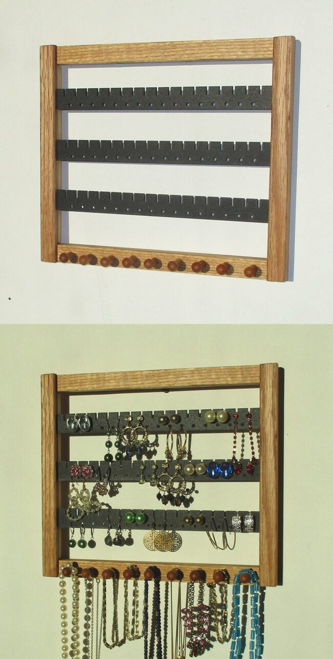 Industrial Wood Knob Jewelry Display