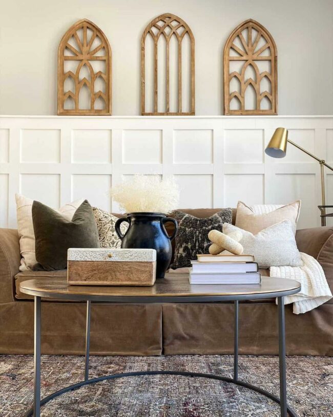 Soft Gray Sanctuary with Wooden Whispers