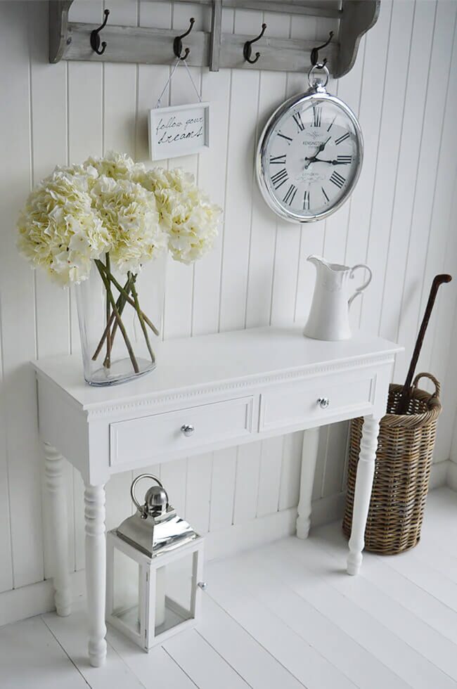 Pristine White Console Sophistication
