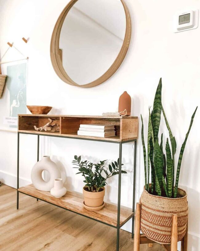 Earthy Boho Sanctuary Scandinavian Entrance