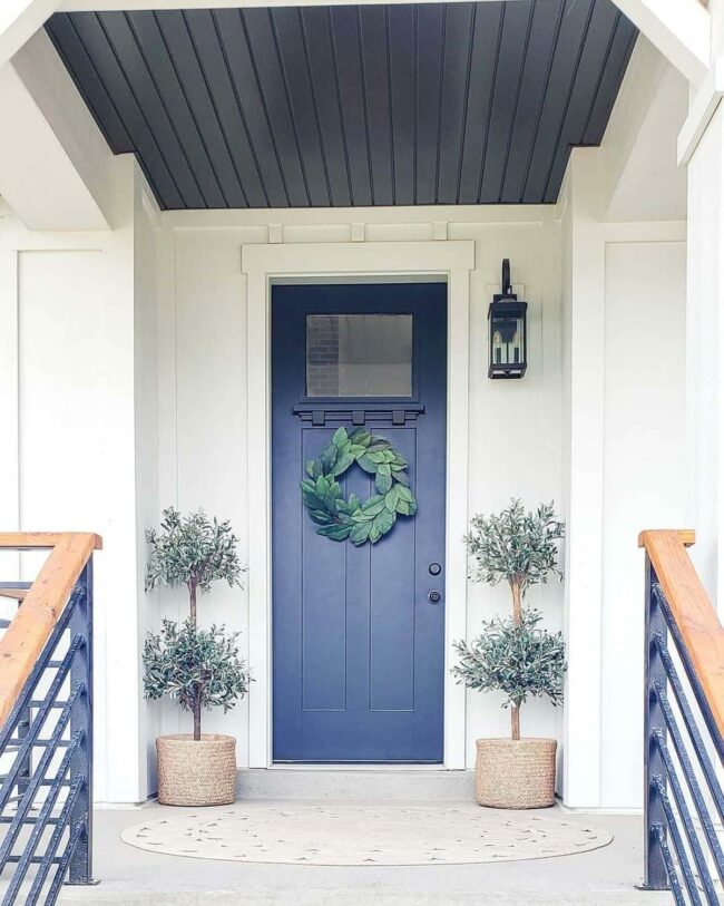 Navy Blue Door Magnolia Welcome