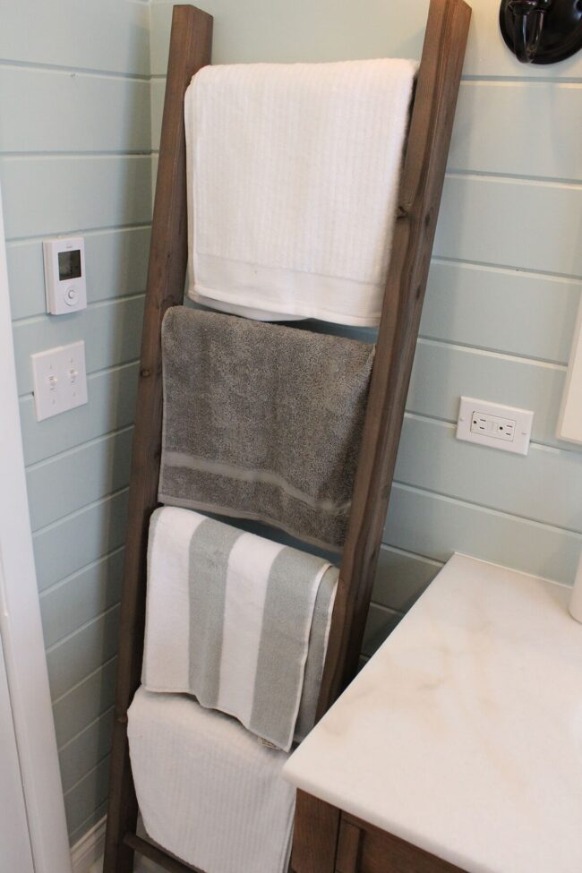 Weathered Wooden Towel Ladder