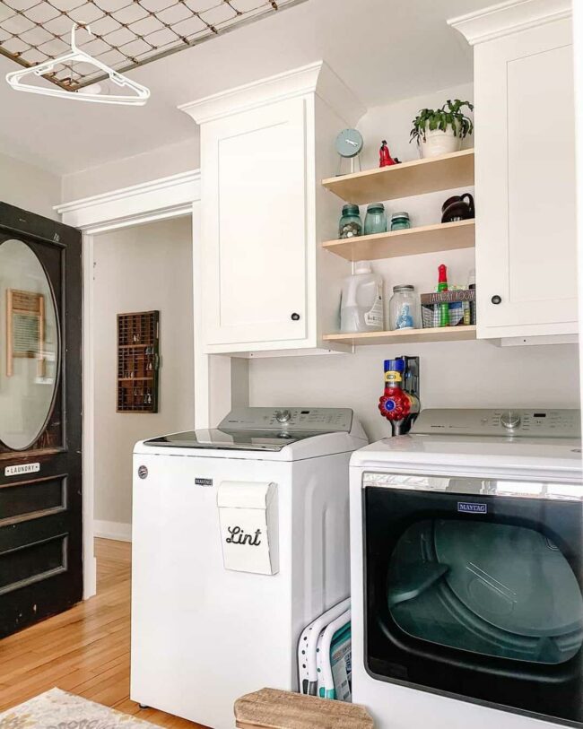 Black Door Frames White Laundry Sanctuary
