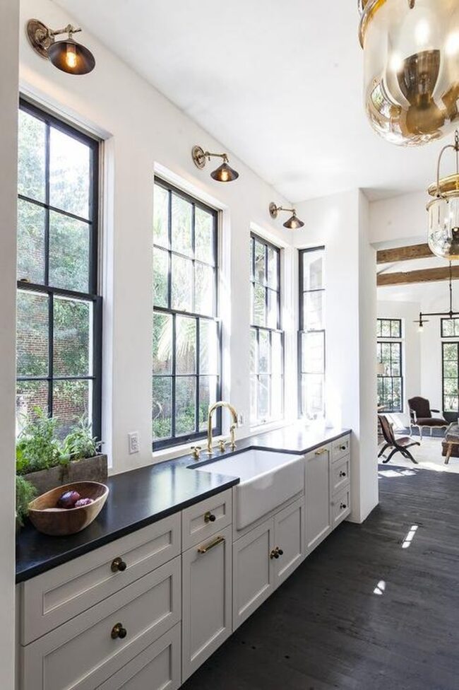 White Apron Sink Brightens Kitchen Sanctuary