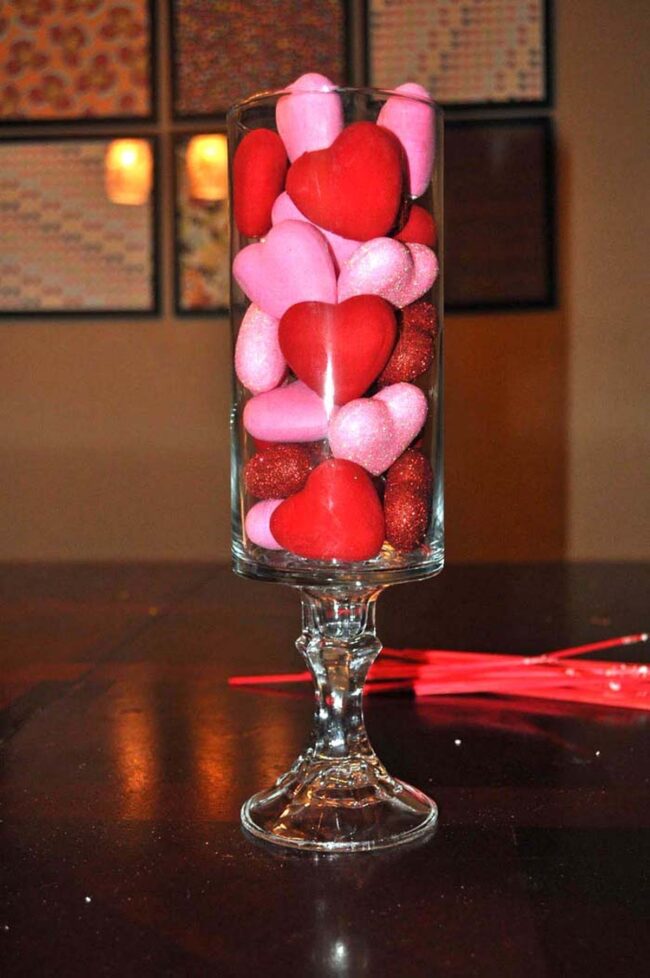 Red Hearts Dancing Ceramic Vase