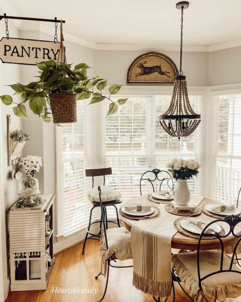Image showcasing 26 Beautiful Farmhouse Breakfast Nook Ideas to Brighten Your Mornings ...