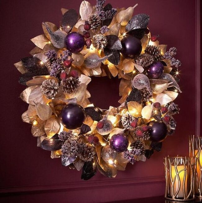 Golden Purple Wreath