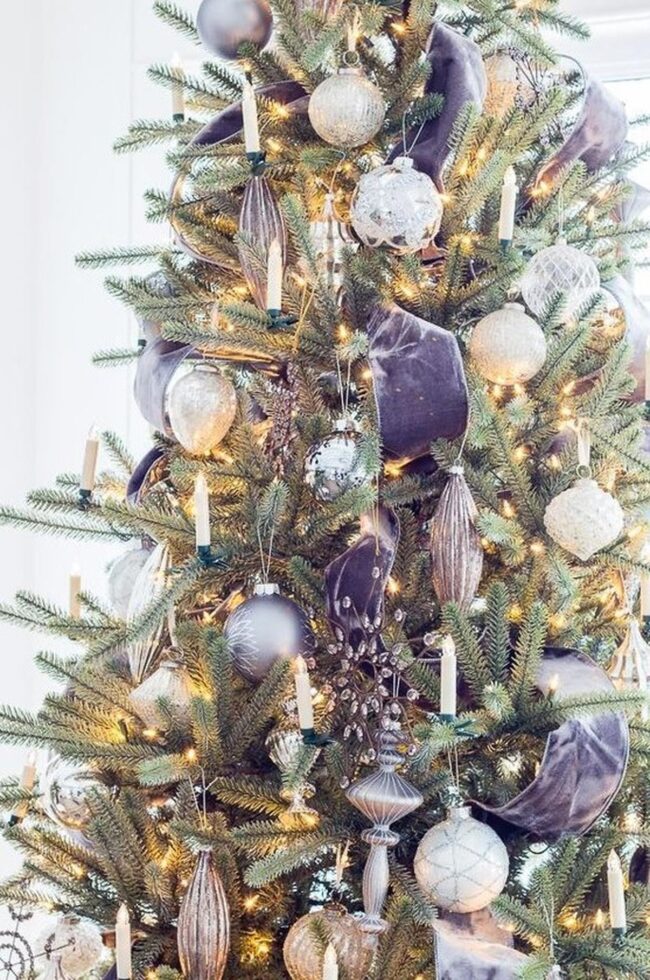 Silver Purple Ornament Symphony