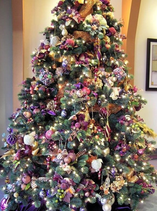 Purple Gold Ornaments