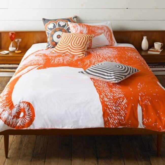 Orange Wooden Bedroom Symphony