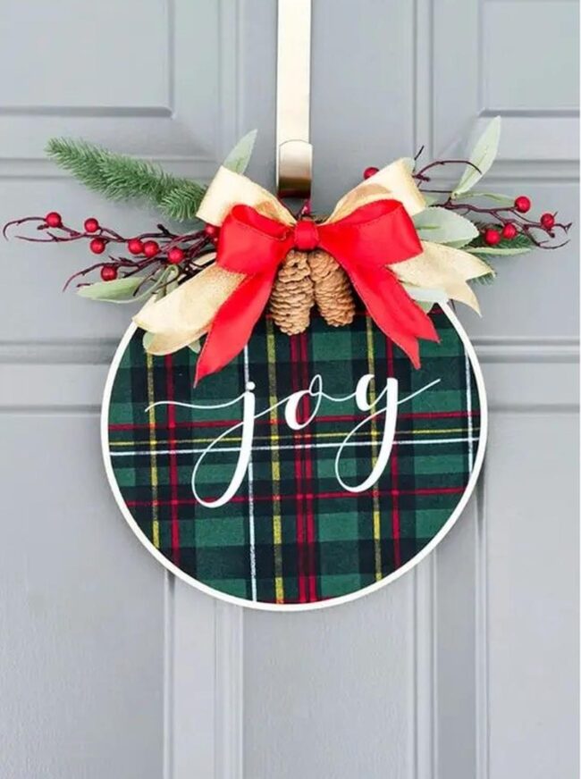 Holiday Plaid Welcome Wreath