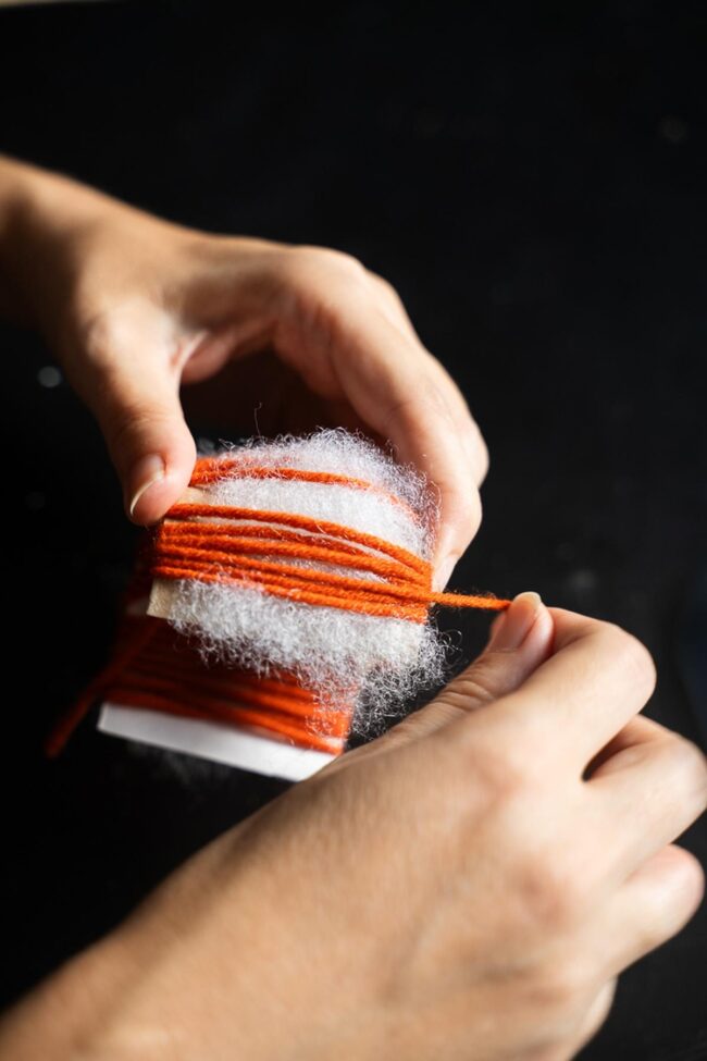 Orange Yarn Pompoms