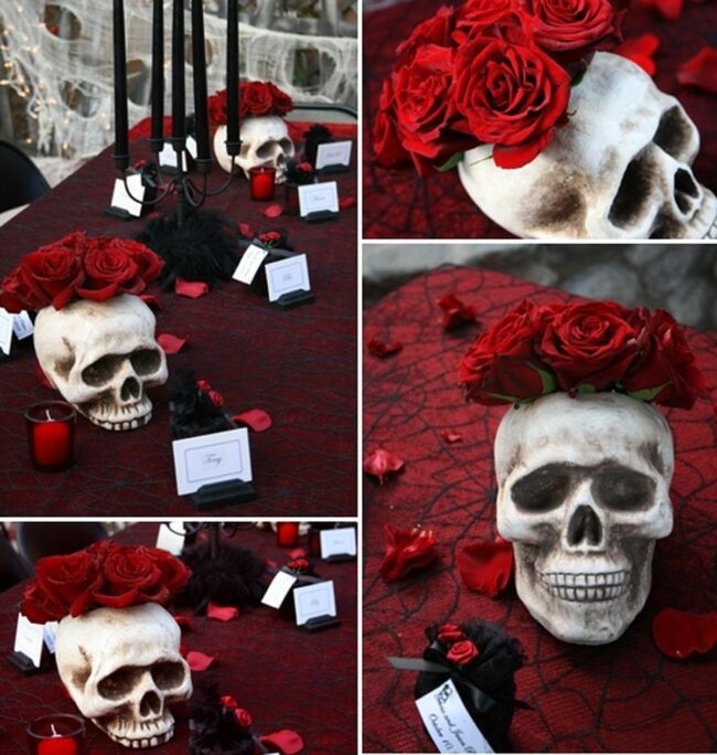 Crimson Noir Tablescape
