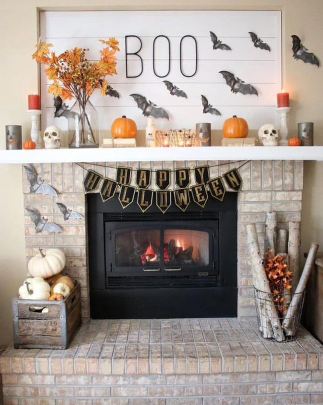 Bat Shadows Orange Pumpkins