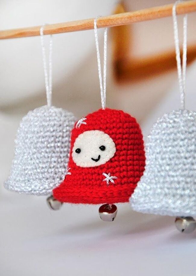 Red Knitted Holiday Bells