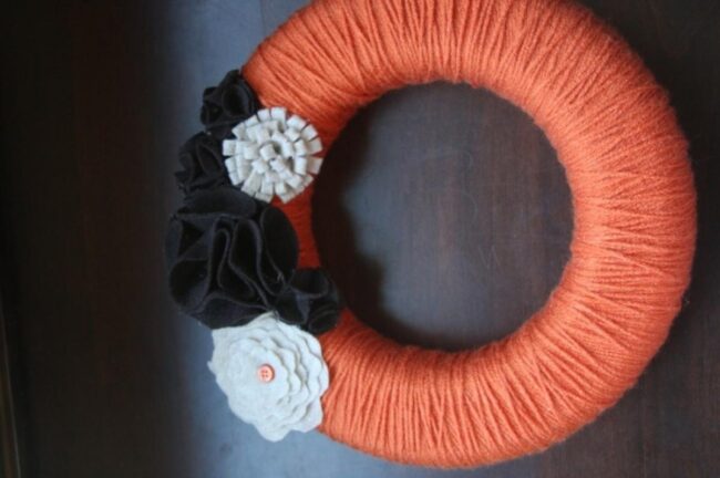 Yarn Wrapped Orange Wreath