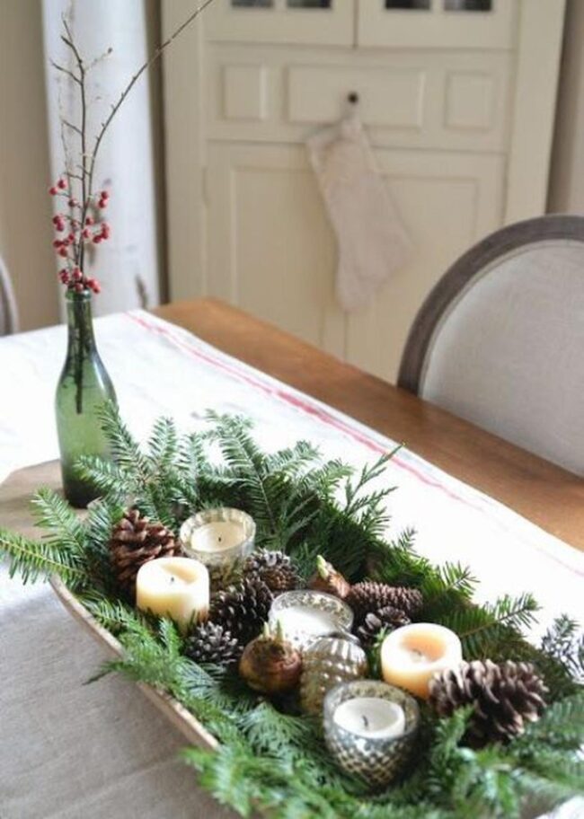 Winter Pine Festive Scene