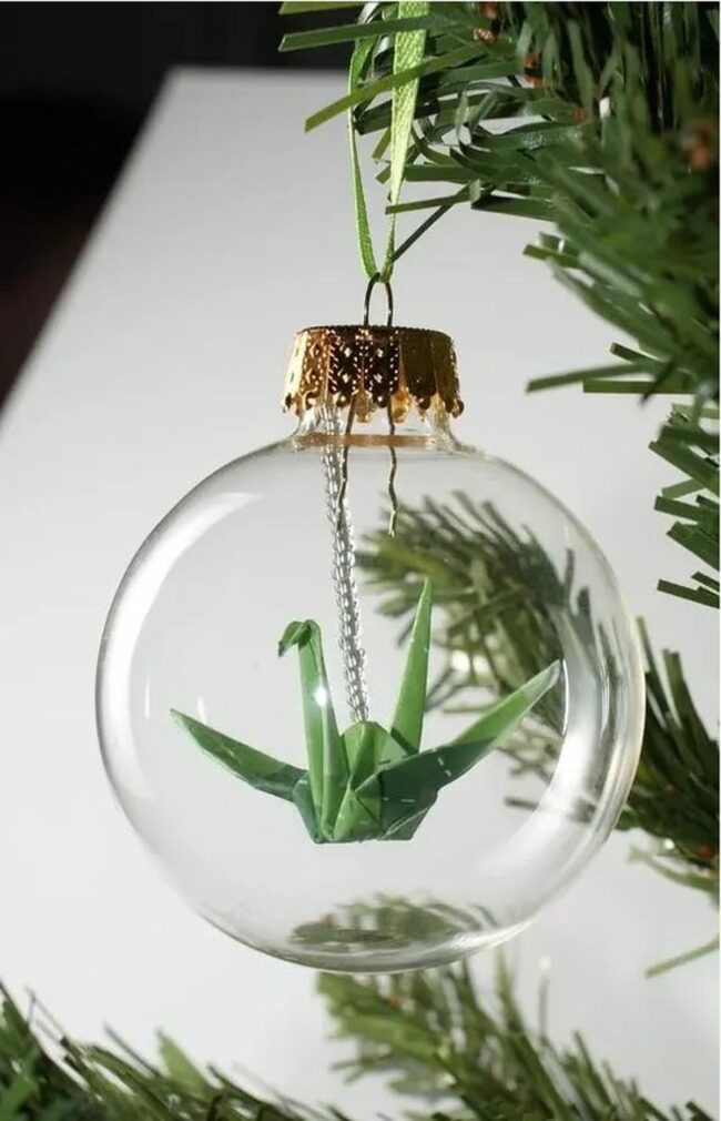 Glass Crane Ornaments