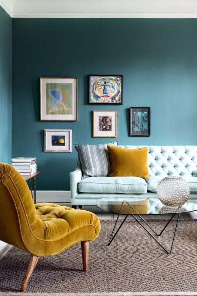 Teal Walls Sunshine Chairs