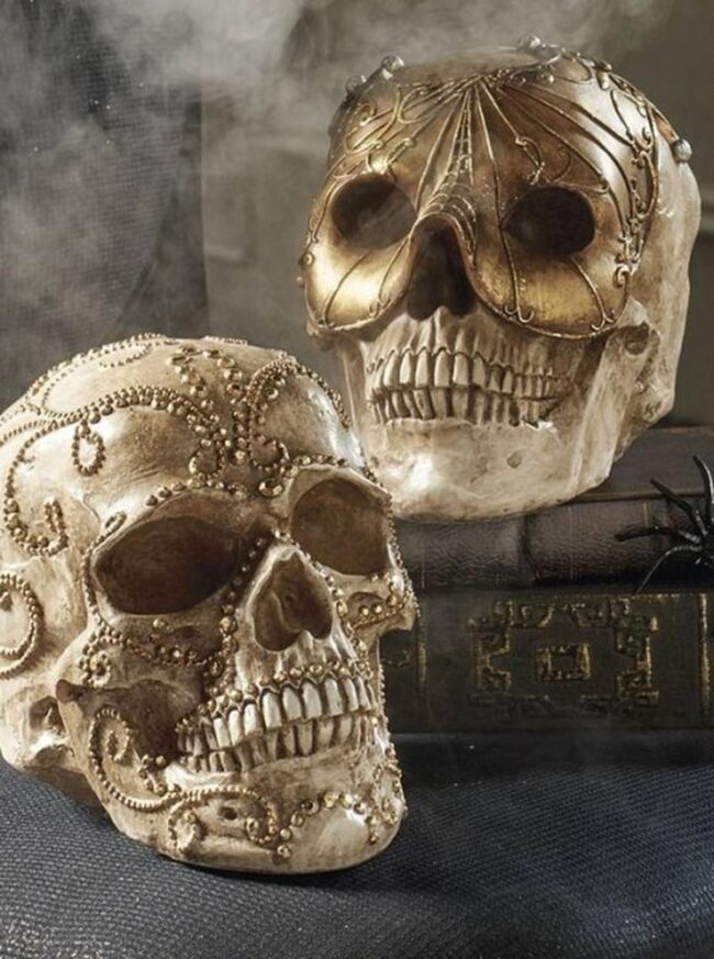 Gilded Skull Display