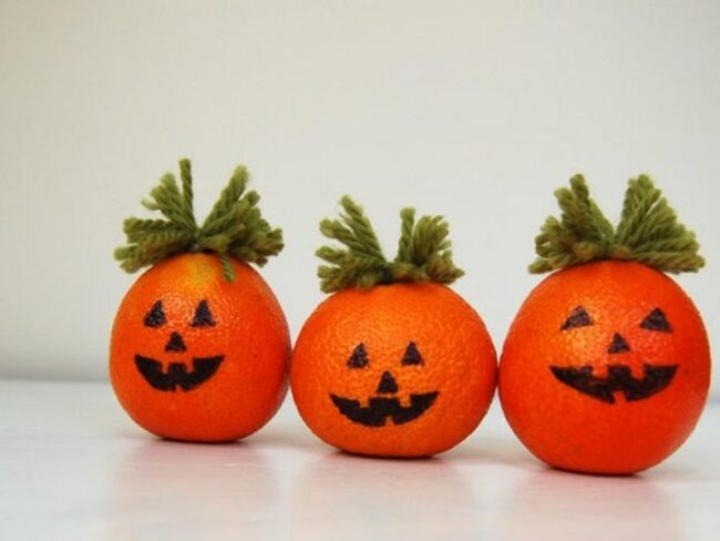 Orange Halloween Faces