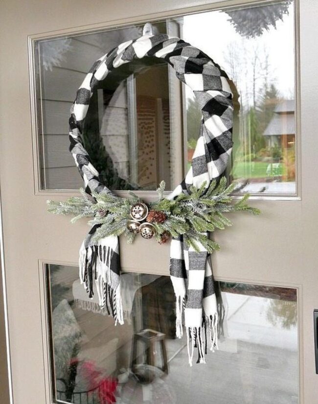Checkered Scarf Wreath