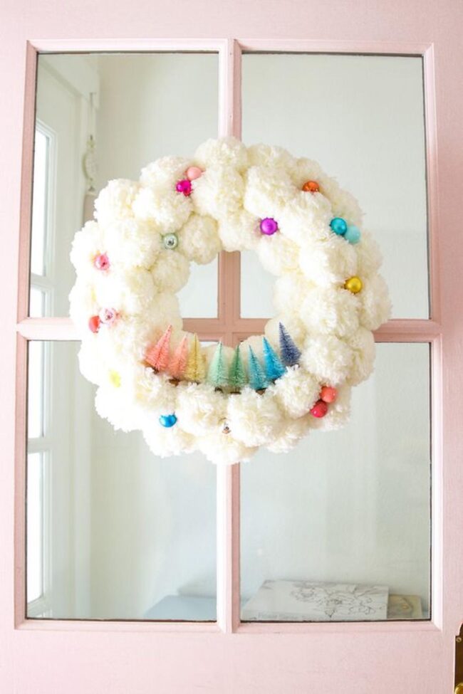 Pastel Pom-Pom Wreath