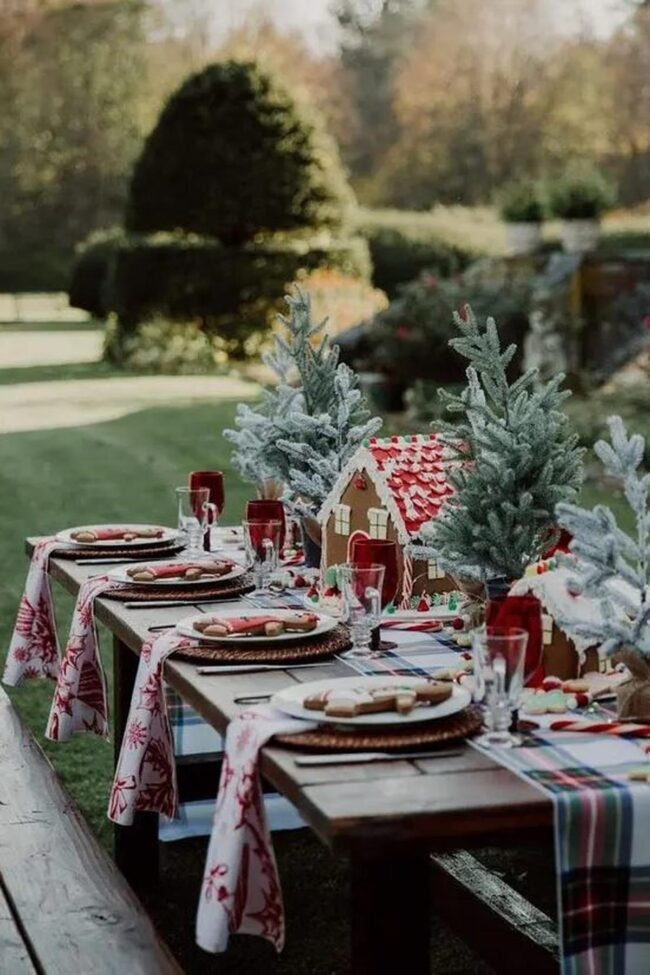 Pine-Frosted Holiday Tables