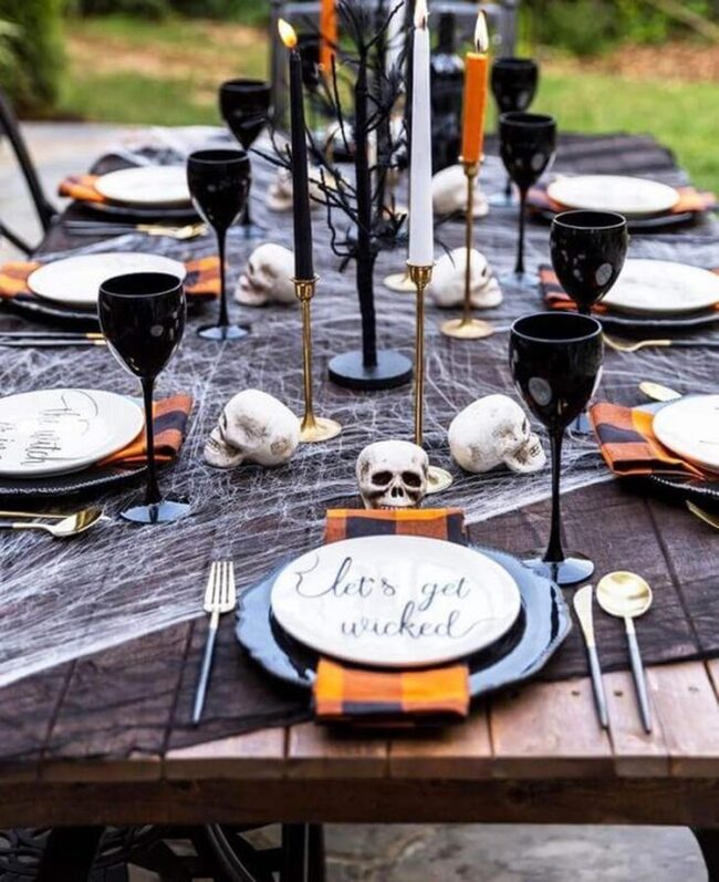 Black Gothic Halloween Tablescape