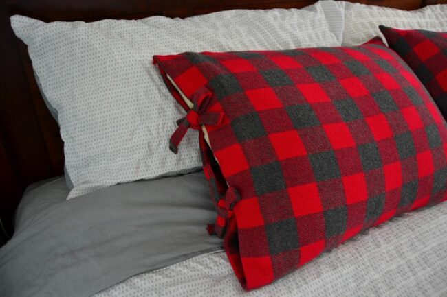 Checkered Red Dramatic Bedroom