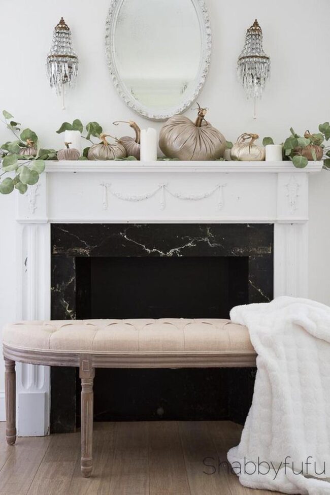 White Marble Fireplace