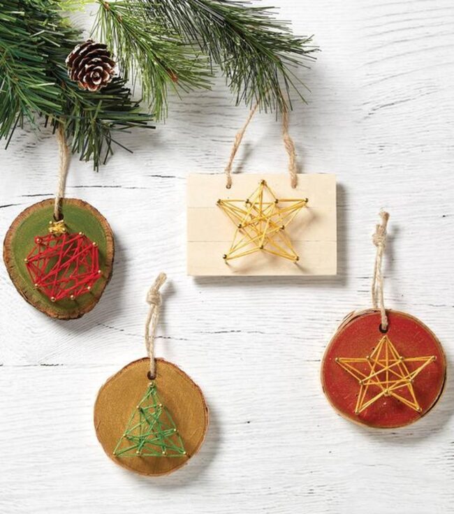 Festive Threads Wood Ornaments