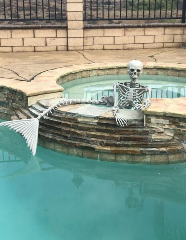 Skeletal Mermaid Poolside