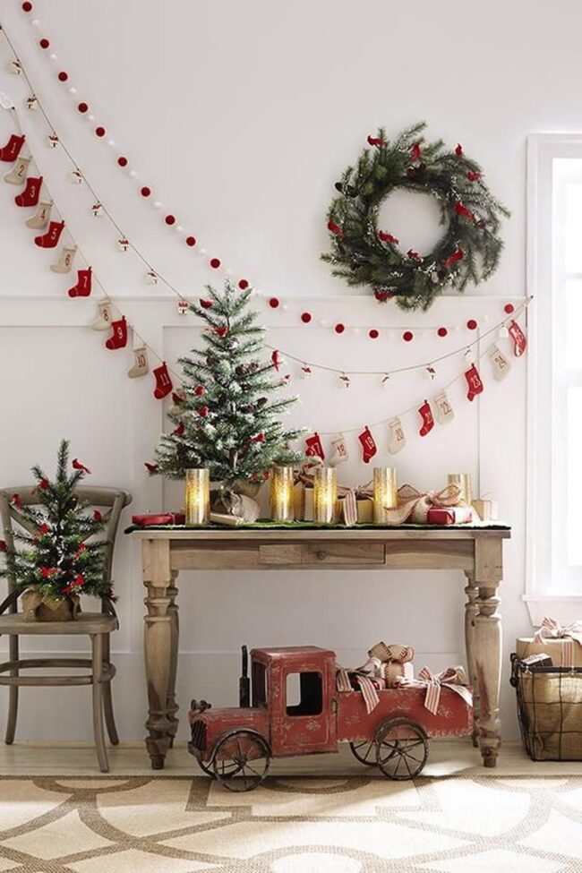 Festive Red Wooden Nostalgia