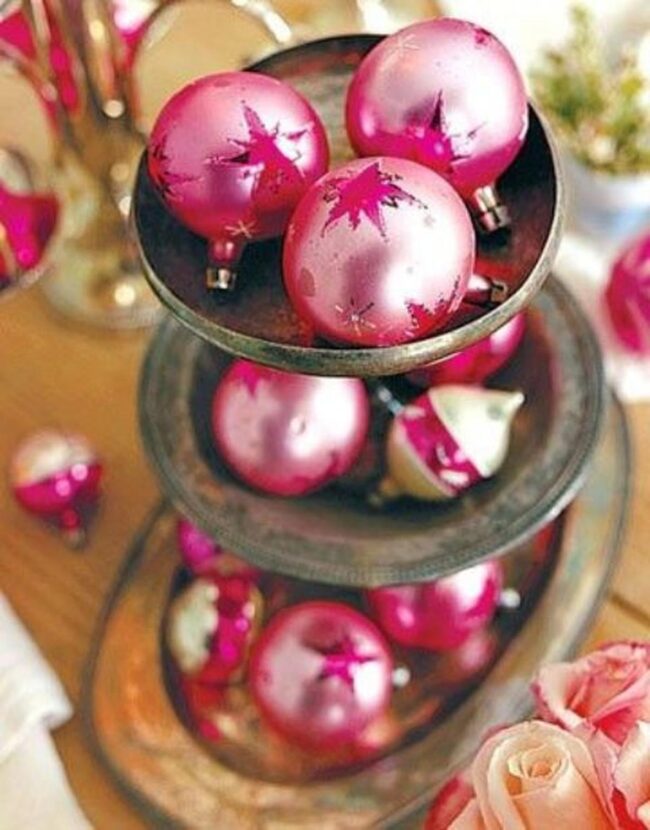 Pink Metallic Ornaments