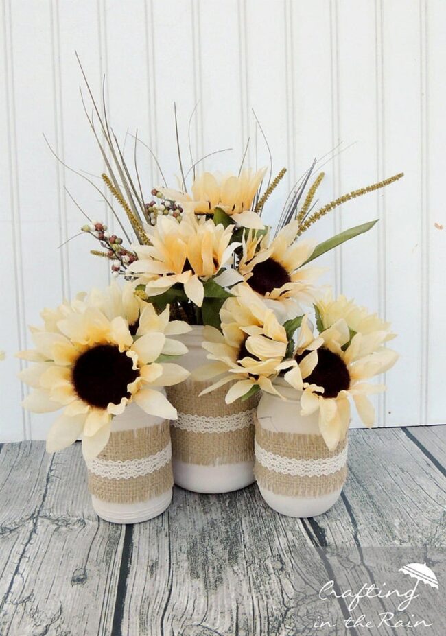 Sunflower Golden Burlap Charm
